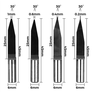 TwoTrees TwoTrees 6-Schaft CNC Flachboden-Messer – Produktansicht