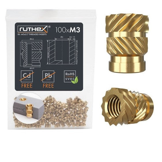 Ruthex M3 inserti filettati RX-M3x5.7 – 100 pezzi