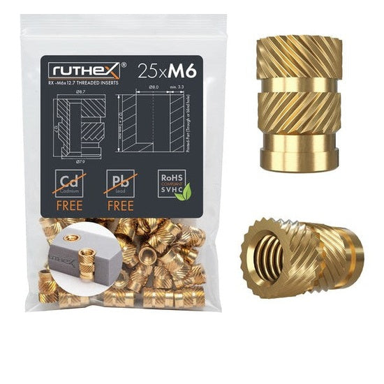 Inserti filettati Ruthex M6 – RX-M6x12.7 (25 pezzi)