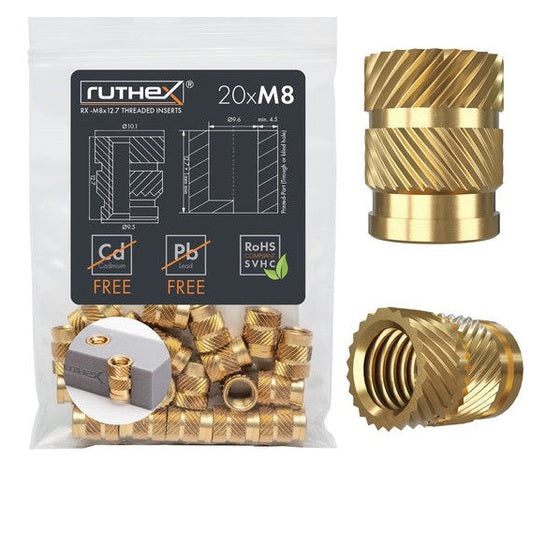 Inserti filettati Ruthex M8 – RX-M8x12.7 (20 pezzi)